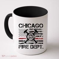 Custom Fire Department Thin Red Line Flag Personalize City Or State Coffee Mug thumb 0