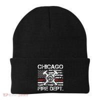 Custom Fire Department Thin Red Line Flag Personalize City Or State Beanie thumb 0