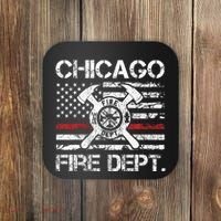 Custom Fire Department Thin Red Line Flag Personalize City Or State Coaster thumb 0