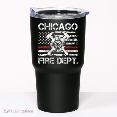 Custom Fire Department Thin Red Line Flag Personalize City Or State Tumbler
