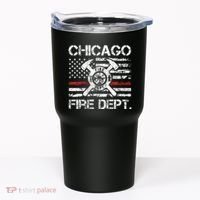 Custom Fire Department Thin Red Line Flag Personalize City Or State Tumbler thumb 0