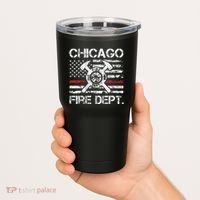 Custom Fire Department Thin Red Line Flag Personalize City Or State Tumbler thumb 2