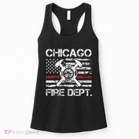 Custom Fire Department Thin Red Line Flag Personalize City Or State Women's Tank Top thumb 0