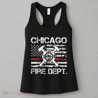 Custom Fire Department Thin Red Line Flag Personalize City Or State Women's Tank Top thumb 3
