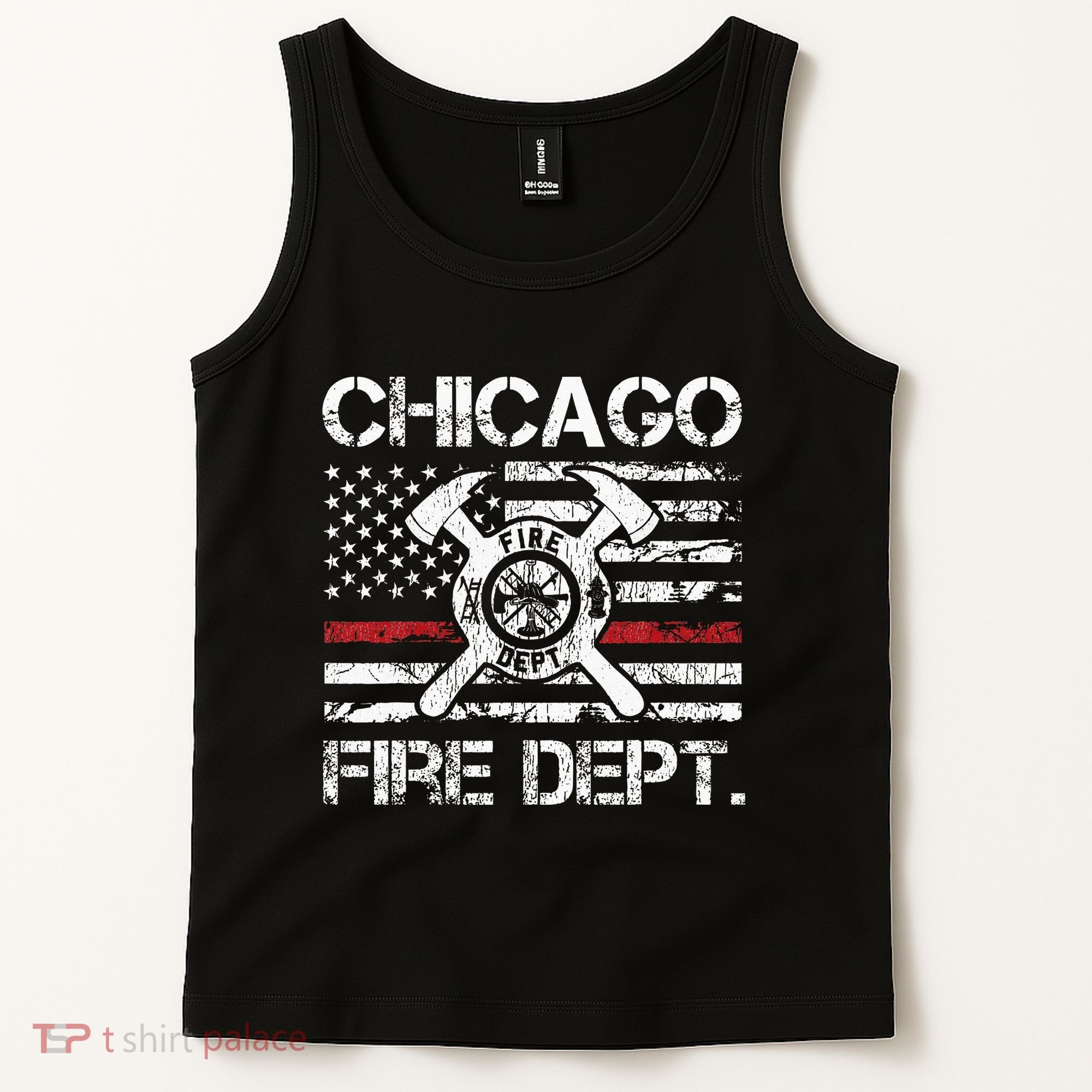 Custom Fire Department Thin Red Line Flag Personalize City Or State Tank Top