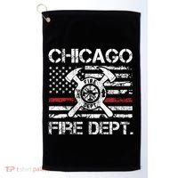 Custom Fire Department Thin Red Line Flag Personalize City Or State Golf Towel thumb 0