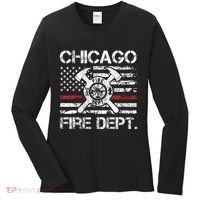 Custom Fire Department Thin Red Line Flag Personalize City Or State Women's Long Sleeve Shirt thumb 0