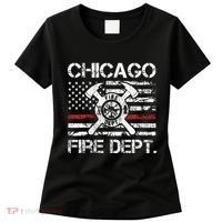 Custom Fire Department Thin Red Line Flag Personalize City Or State Women's T-Shirt thumb 0