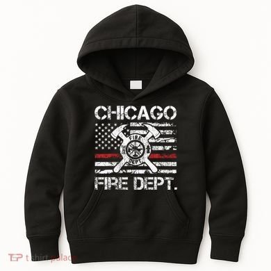 Custom Fire Department Thin Red Line Flag Personalize City Or State Kids Hoodie