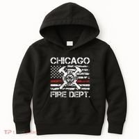 Custom Fire Department Thin Red Line Flag Personalize City Or State Kids Hoodie thumb 0