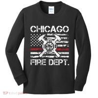 Custom Fire Department Thin Red Line Flag Personalize City Or State Kids Long Sleeve Shirt thumb 0