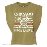 Custom Fire Department Thin Red Line Flag Personalize City Or State Garment-Dyed Women's Muscle Tee thumb 0