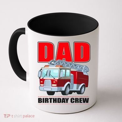 Cute Funny Dad Birthday Crew Firetruck Coffee Mug