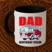 Cute Funny Dad Birthday Crew Firetruck Coffee Mug thumb 2