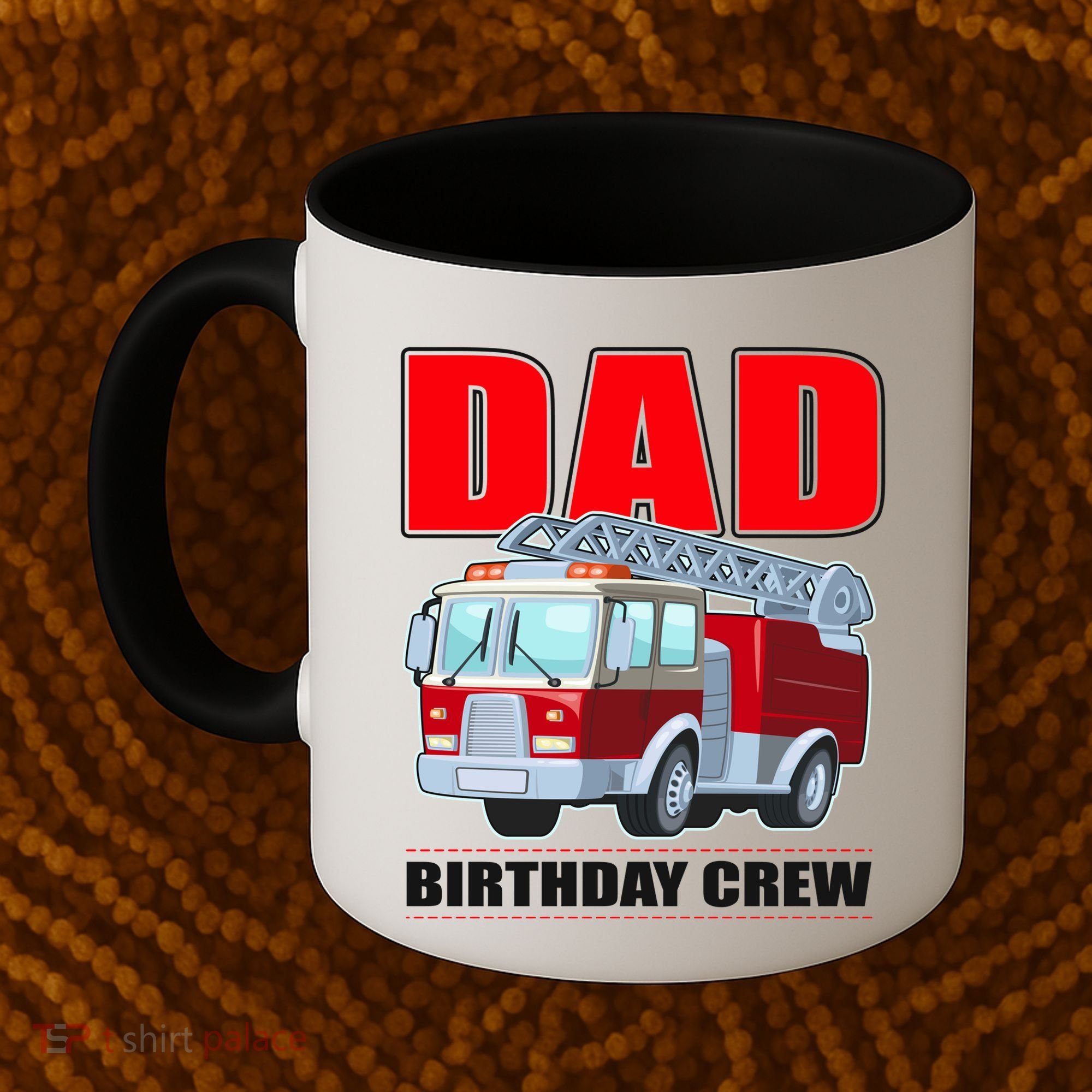 Cute Funny Dad Birthday Crew Firetruck Coffee Mug