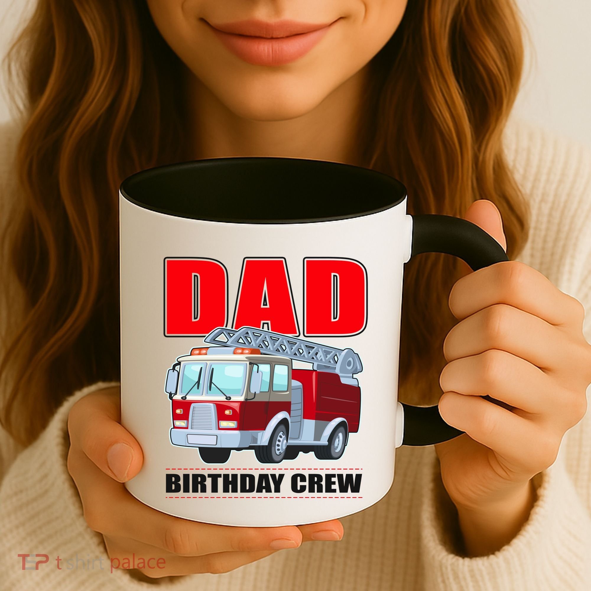 Cute Funny Dad Birthday Crew Firetruck Coffee Mug