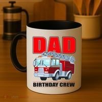 Cute Funny Dad Birthday Crew Firetruck Coffee Mug thumb 4