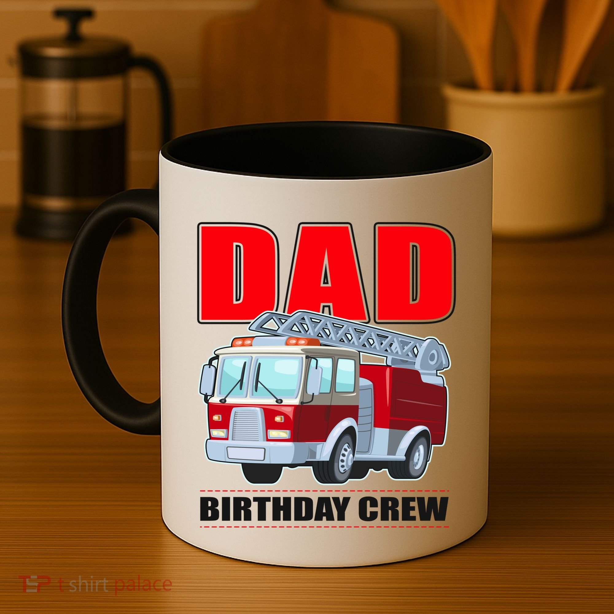 Cute Funny Dad Birthday Crew Firetruck Coffee Mug