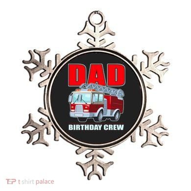 Cute Funny Dad Birthday Crew Firetruck Ornament