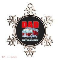 Cute Funny Dad Birthday Crew Firetruck Ornament thumb 0