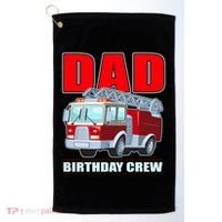 Cute Funny Dad Birthday Crew Firetruck Golf Towel thumb 0