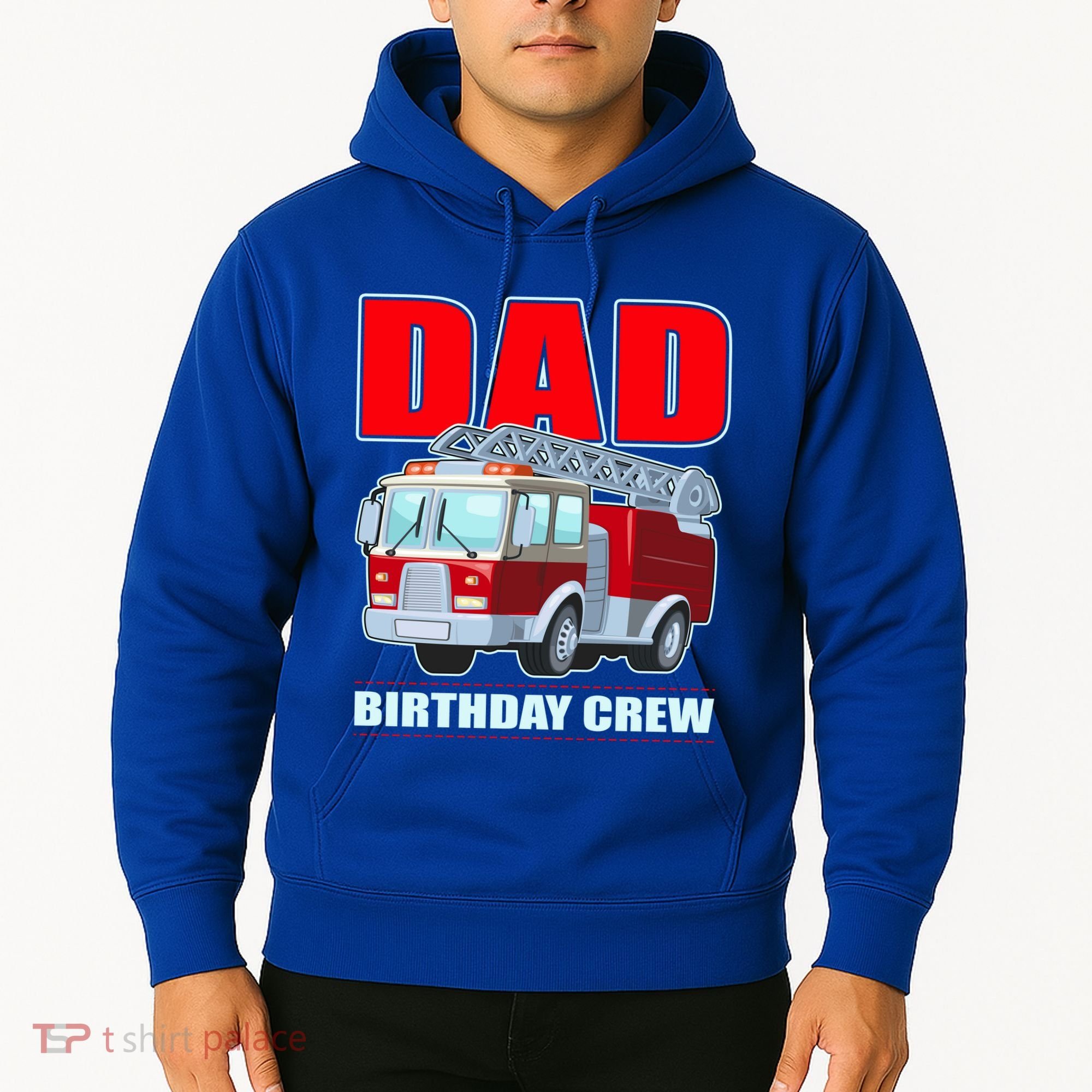 Cute Funny Dad Birthday Crew Firetruck Hoodie