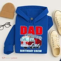 Cute Funny Dad Birthday Crew Firetruck Hoodie thumb 4