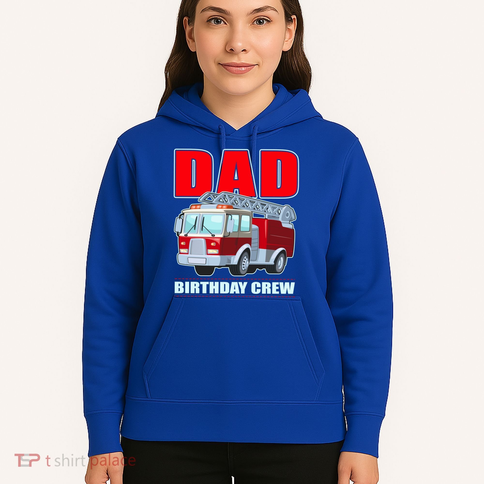 Cute Funny Dad Birthday Crew Firetruck Hoodie
