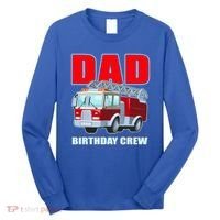 Cute Funny Dad Birthday Crew Firetruck Long Sleeve Shirt thumb 0