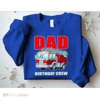 Cute Funny Dad Birthday Crew Firetruck Sweatshirt thumb 2