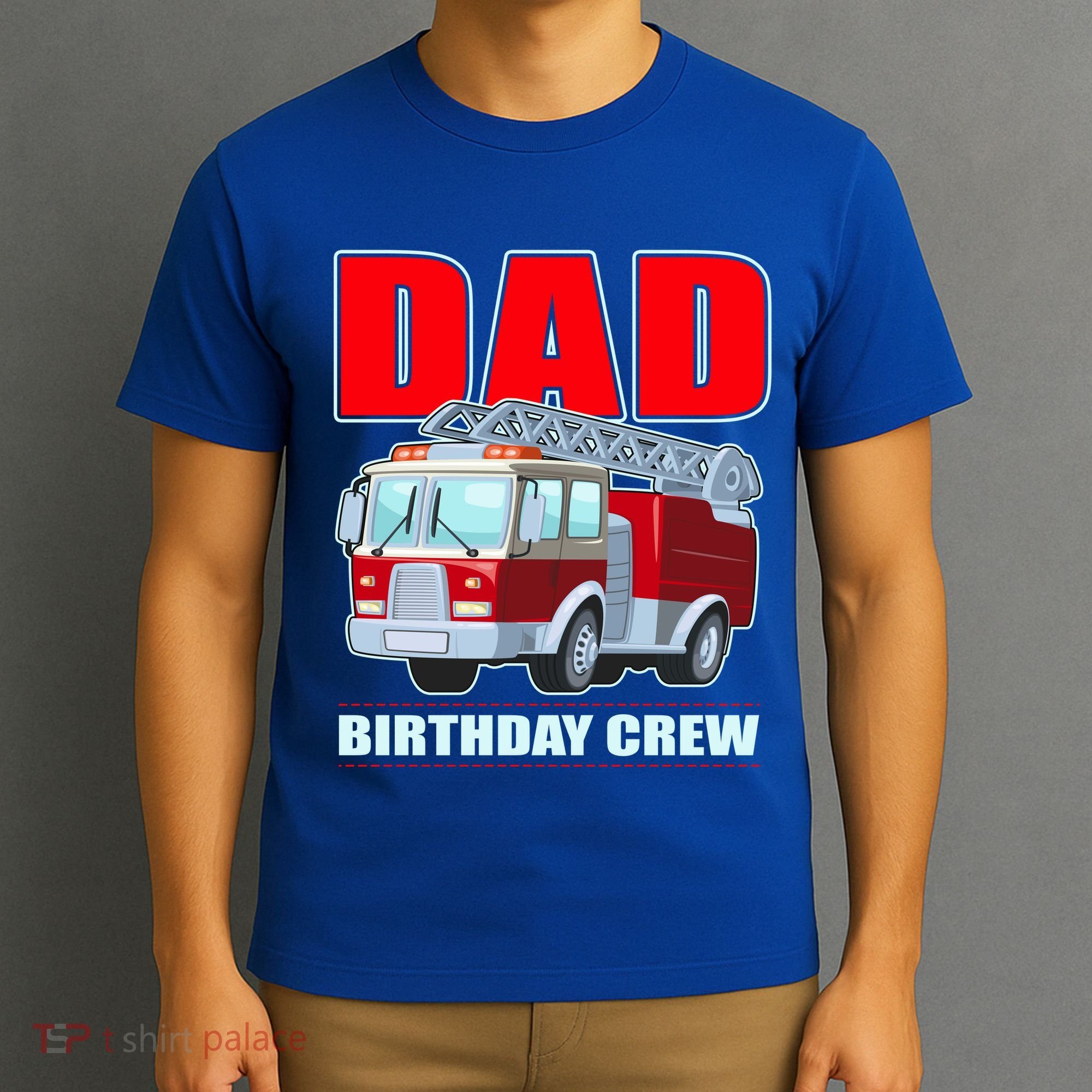 Cute Funny Dad Birthday Crew Firetruck T-Shirt