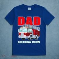 Cute Funny Dad Birthday Crew Firetruck T-Shirt thumb 5