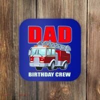 Cute Funny Dad Birthday Crew Firetruck Coaster thumb 0