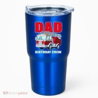 Cute Funny Dad Birthday Crew Firetruck Tumbler thumb 0