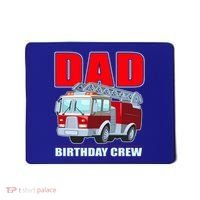 Cute Funny Dad Birthday Crew Firetruck Mousepad thumb 0