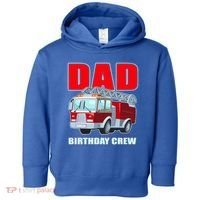 Cute Funny Dad Birthday Crew Firetruck Toddler Hoodie thumb 0