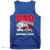 Cute Funny Dad Birthday Crew Firetruck Tank Top thumb 0
