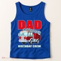 Cute Funny Dad Birthday Crew Firetruck Tank Top thumb 2