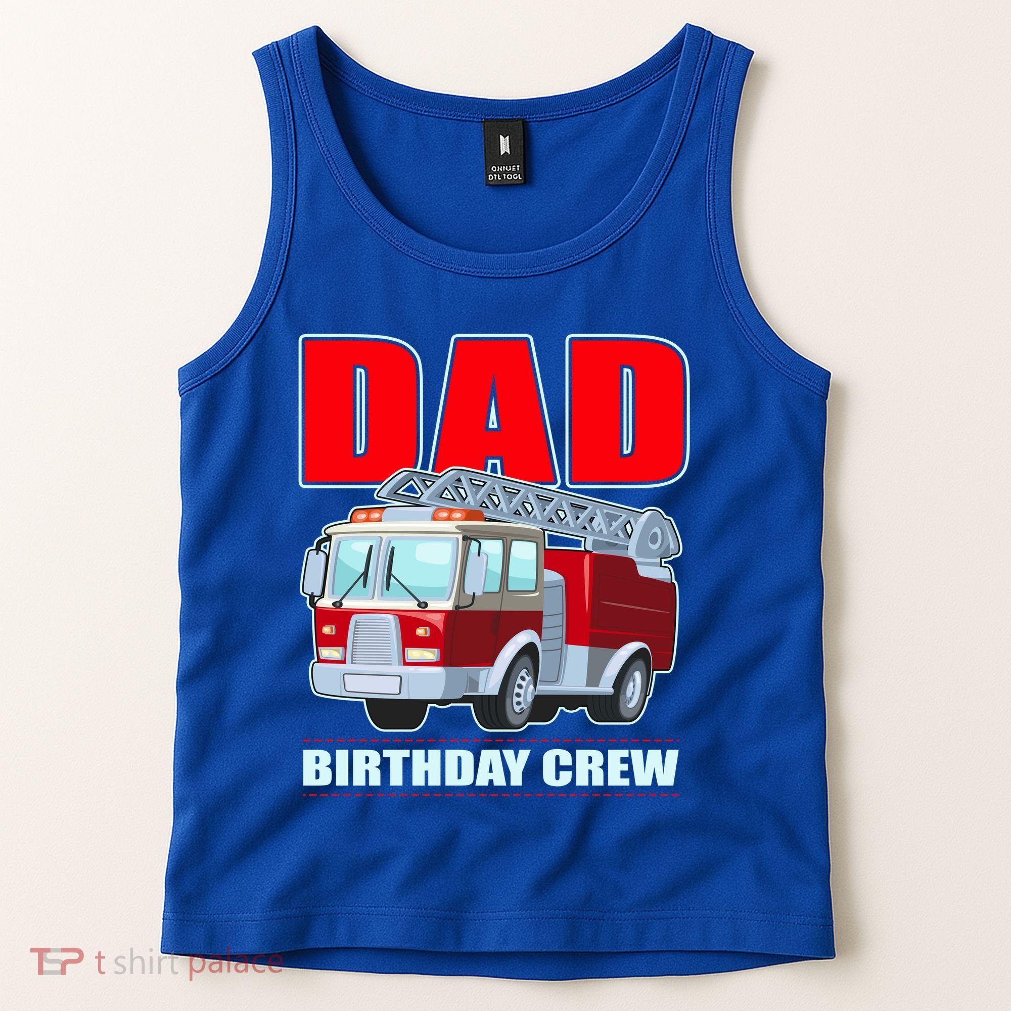 Cute Funny Dad Birthday Crew Firetruck Tank Top