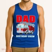 Cute Funny Dad Birthday Crew Firetruck Tank Top thumb 3