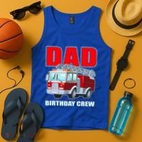 Cute Funny Dad Birthday Crew Firetruck Tank Top thumb 4