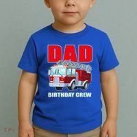 Cute Funny Dad Birthday Crew Firetruck Toddler T-Shirt thumb 2