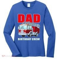 Cute Funny Dad Birthday Crew Firetruck Women's Long Sleeve Shirt thumb 0