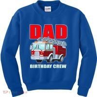 Cute Funny Dad Birthday Crew Firetruck Kids Sweatshirt thumb 0
