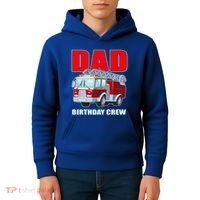 Cute Funny Dad Birthday Crew Firetruck Kids Hoodie thumb 4