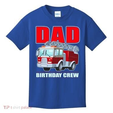 Cute Funny Dad Birthday Crew Firetruck Kids T-Shirt