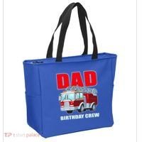 Cute Funny Dad Birthday Crew Firetruck Tote Bag thumb 2