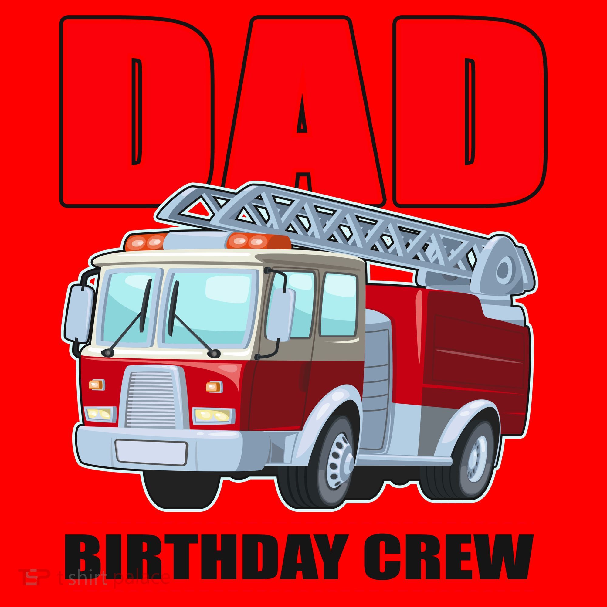 Cute Funny Dad Birthday Crew Firetruck Santa Hat