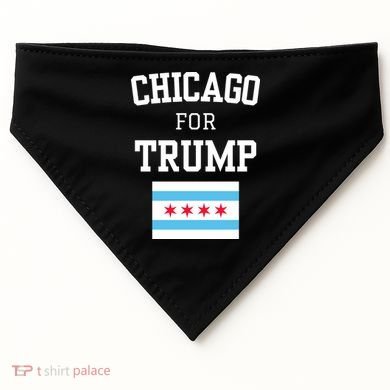Chicago For Donald Trump 2024 Flag USA-Made Doggie Bandana
