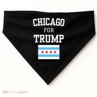 Chicago For Donald Trump 2024 Flag USA-Made Doggie Bandana thumb 0